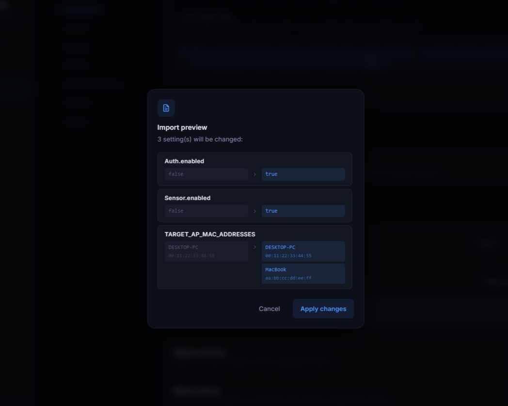 Import preview dialog